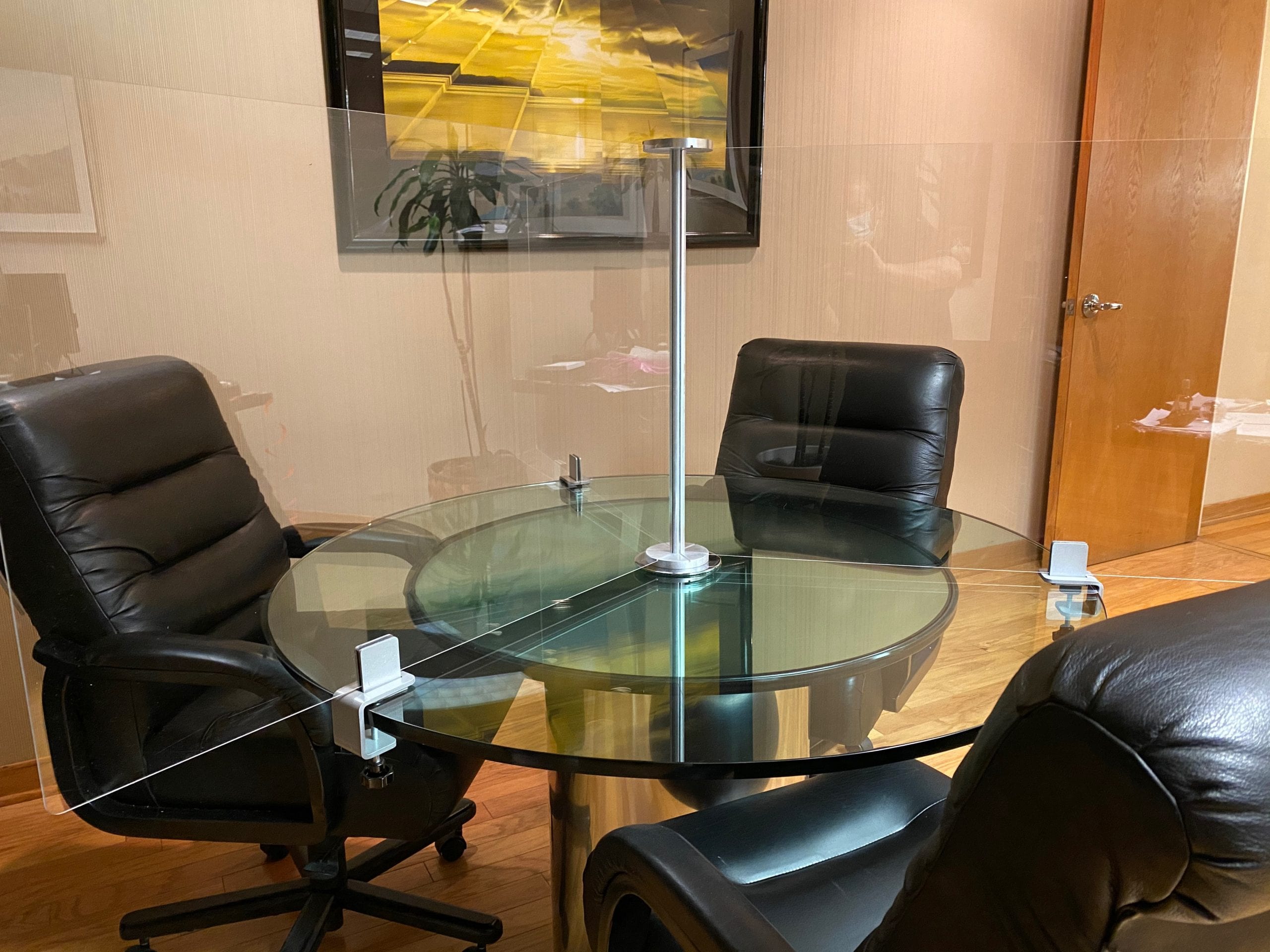 Glass Conference Table, 3 Person Executive